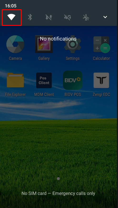Bước 2 – chọn biểu tượng Wifi