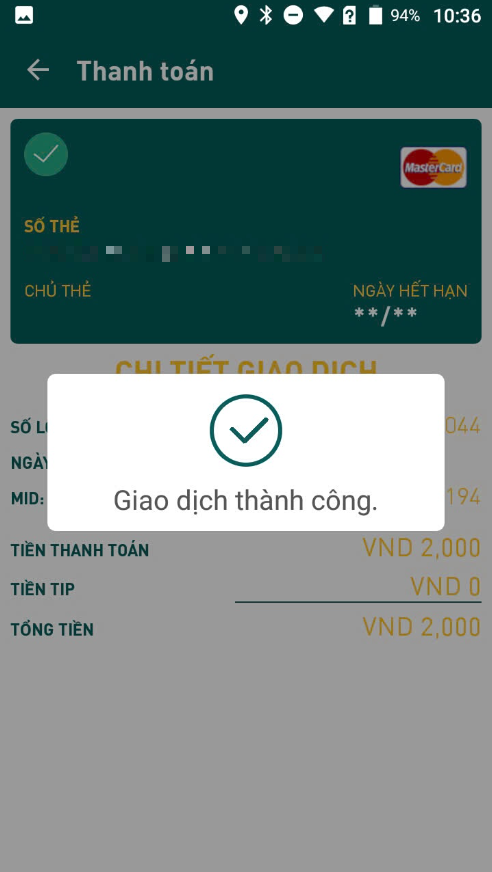 Bước 4 – giao dịch hoàn tất