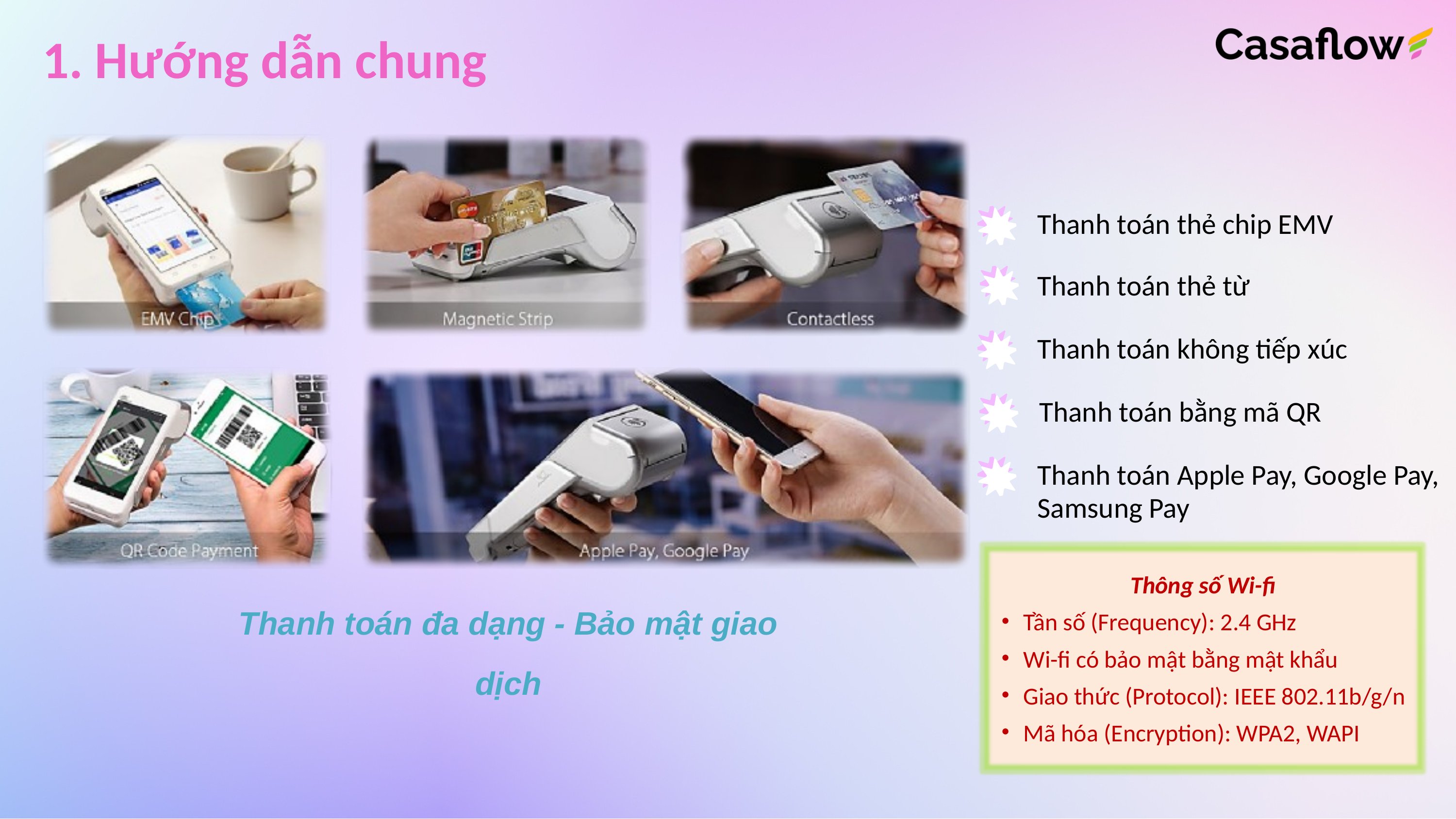 Hướng dẫn chung – PAX A910